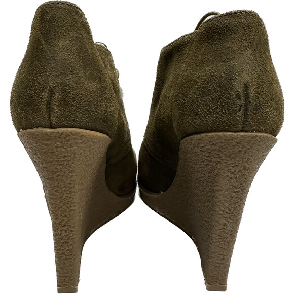 Enzo Angiolini Flory women size 7M suede green leather lace up booties - Picture 8 of 12